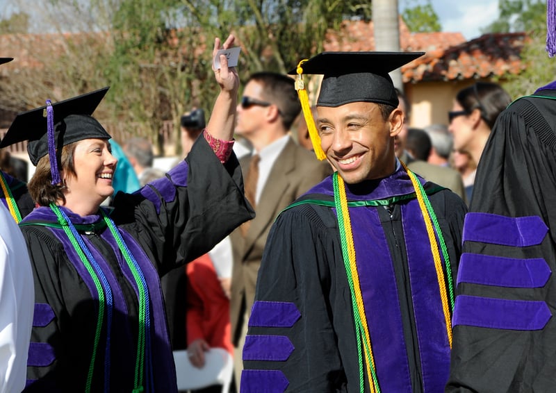 Happy students at graduation from law school