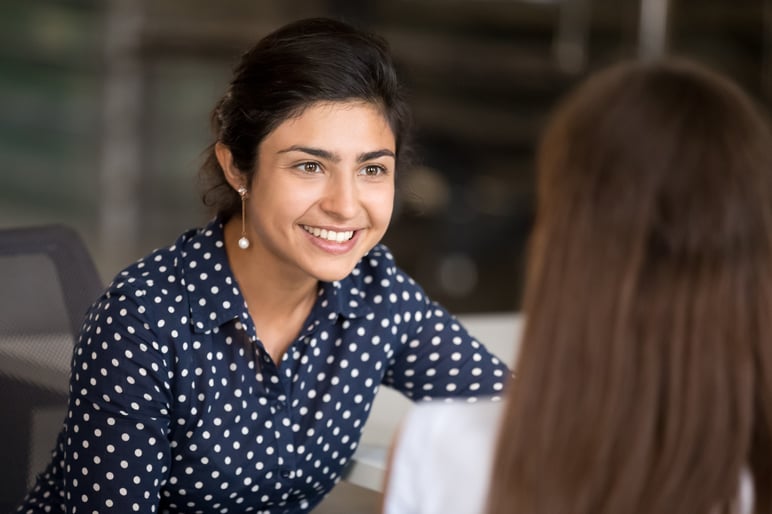 Woman helping to mentor a law school student