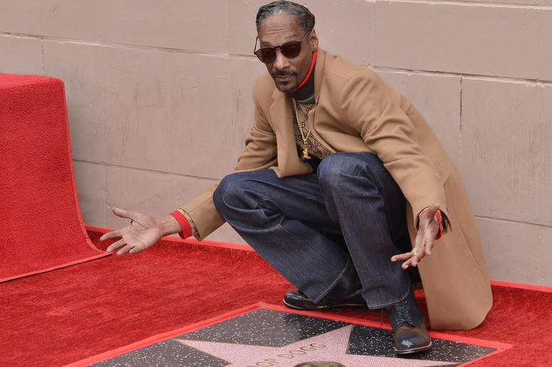 Snoop Dogg with his Walk of Fame star