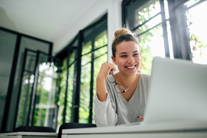 a young woman at her computer